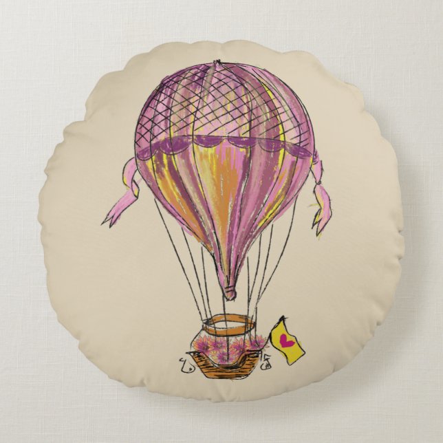 Free Ride Hotair-Ballon Rundes Kissen (Vorderseite)