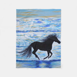 Free Running by Sea Painting Fleecedecke