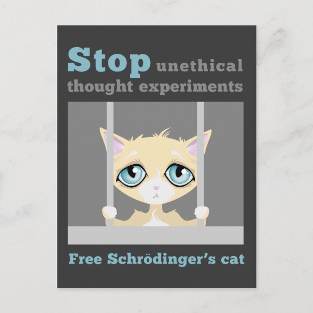Free Schrodinger's Cat Postkarte (Vorderseite)