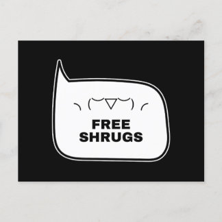 FREE SHRUGS Funny Kaomoji Japanische Emoticons 2 Postkarte