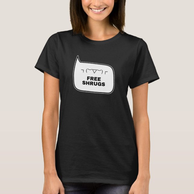 FREE SHRUGS Funny Kaomoji japanische Emoticons T-Shirt (Vorderseite)
