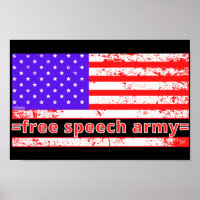 FREE SPEECH ARMY Not leidende amerikanische Flagge