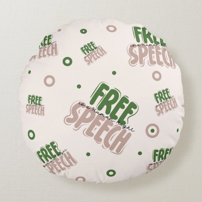 Free Speech Is a Human Right Rundes Kissen (Vorderseite)