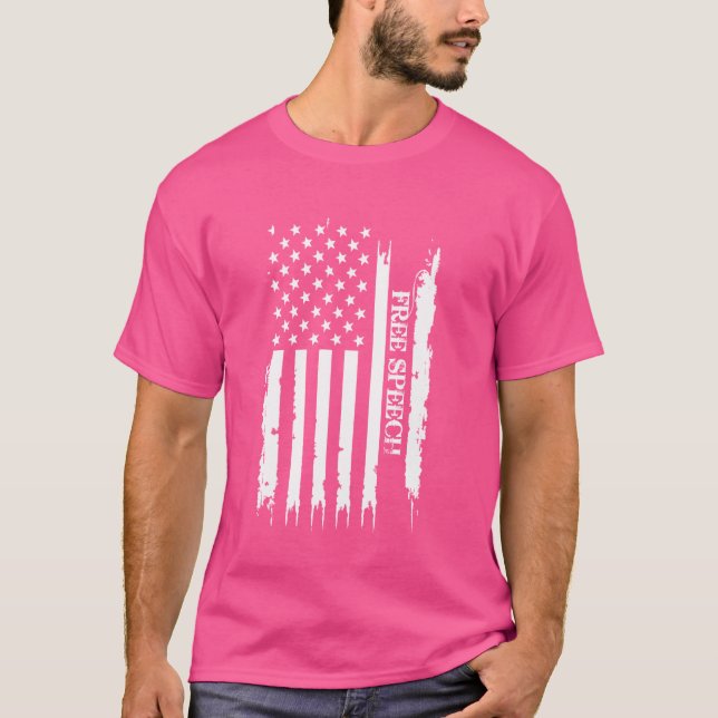 Free Speech United Staaten erschüttert US-Flagge T-Shirt (Vorderseite)