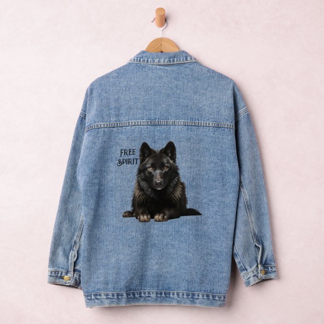 Free Spirit Black Wolf Jeansjacke (Hangar)