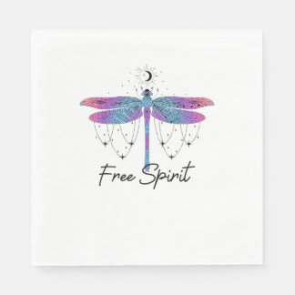 Free Spirit Boho Dragonfly Bohemisch Graphic T-Shi Serviette