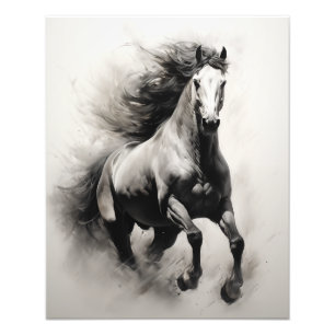 Free Spirit Horse Black and White Fotodruck