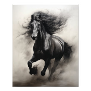 Free Spirit Horse Black and White Fotodruck