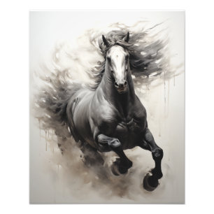 Free Spirit Horse Black and White Fotodruck