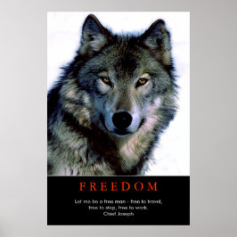 Free Spirit Motivational Wolf Eyes Poster Imprimer