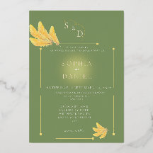 Free Spirit Olive Green Faire-part de mariage