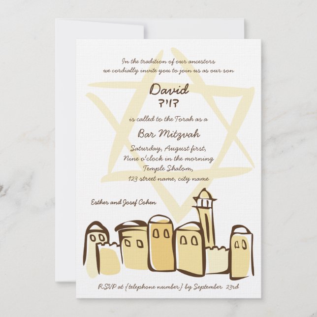 Free Style Jerusalem - Invitation Bar Mitzvah (Devant)