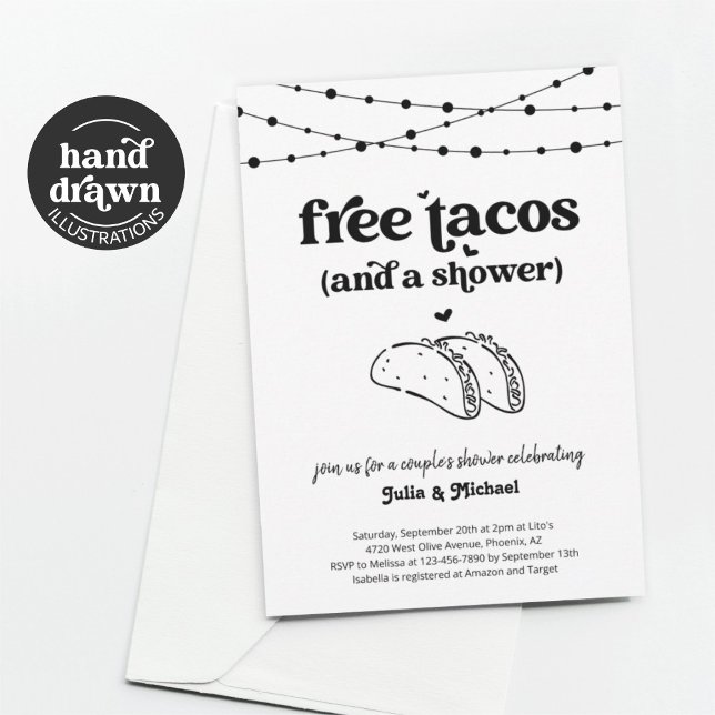 Free Tacos Funny Couple's Shower Invitation (Créateur téléchargé)