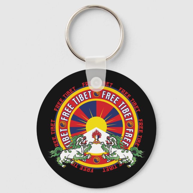 Free Tibet Round Logo Schlüsselanhänger (Vorderseite)