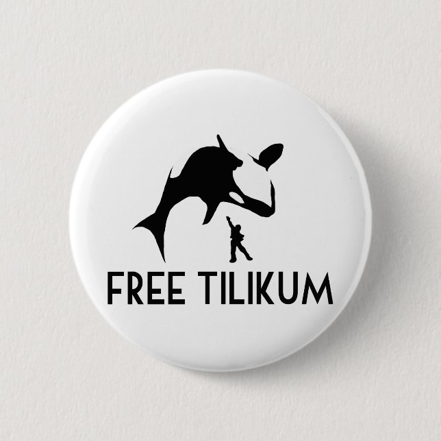 Free Tilikum Rette den Orca Killer Wal Button (Vorderseite)