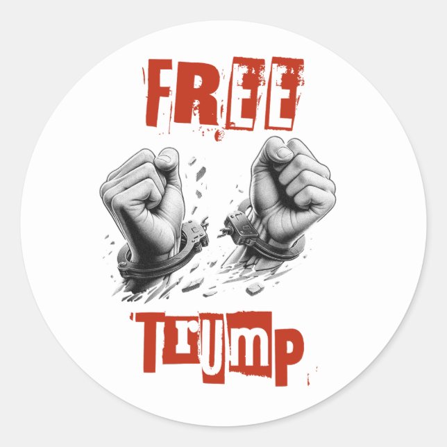 Free Trump - Handschellen Runder Aufkleber (Vorderseite)