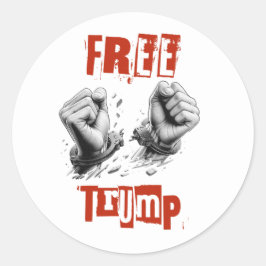 Free Trump - Handschellen Runder Aufkleber