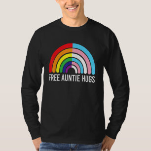 Free Tuntie Hugs Rainbow Transgender Flag Lgbtq Ga T-Shirt