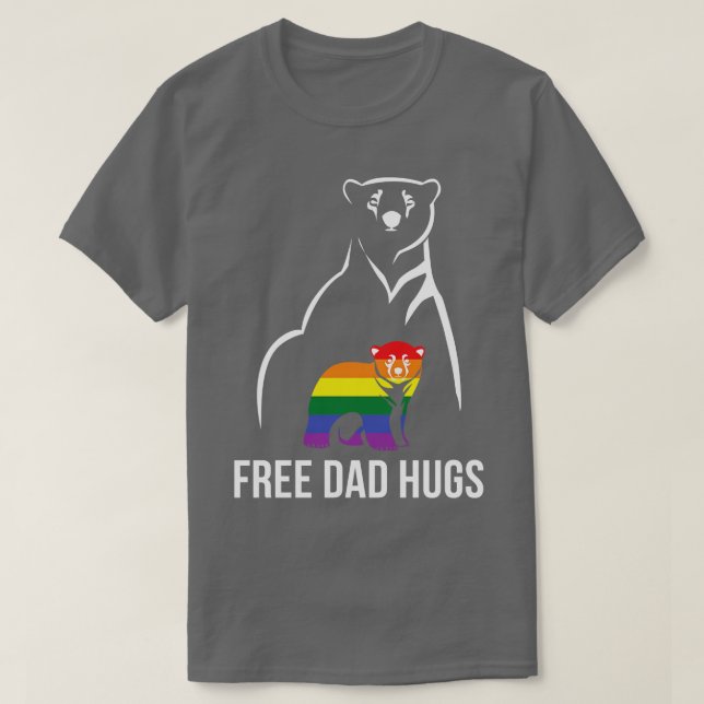 Free Vater Hugs Gay Pride LGBT Rainbow Men T-Shirt (Design vorne)