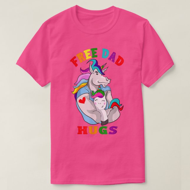 Free Vater Hugs LGBT Gay Pride  T-Shirt (Design vorne)