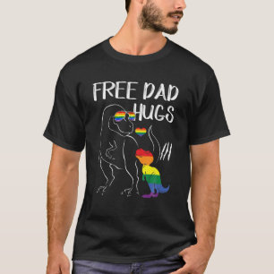 Free Vater Hugs LGBT Pride Vater Dinosaur Rex Gesc T-Shirt