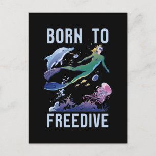Freedive Geboren Freedive Freediving Fish Apnoe Feiertagspostkarte