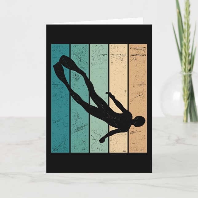 Freediver Retro Free Diving Apnea Karte (Vorderseite)