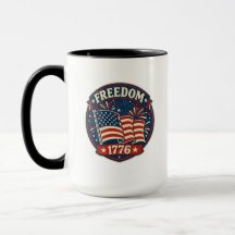 Freedom 1776 American Flag Patriotic Badge