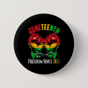 Freedom African American 1865 Breaking Chain Junet Button