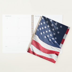 Freedom American Fahne wackelt in der Brise Planer