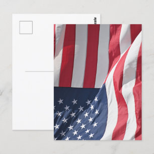 Freedom American Fahne wackelt in der Brise Postkarte