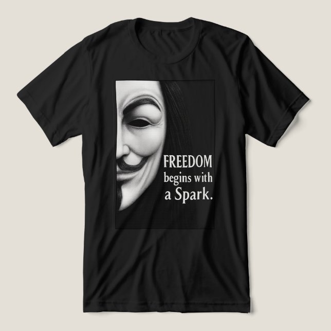 Freedom Begins With a Spark Tri-Blend Shirt (Design Vorderseite)