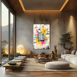 Freedom Birds - Graffiti Open Cage Urban Poster