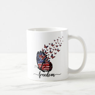 Freedom Butterflies   Patriotisch rot, weiß, blau Kaffeetasse