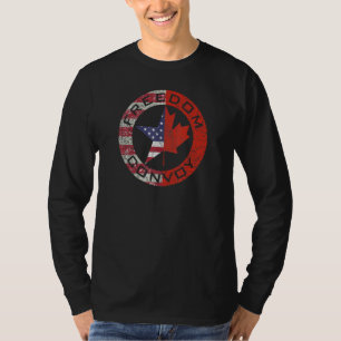 Freedom Convoy Canadian Trucker Canada US Flag T-Shirt