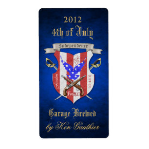 Freedom Crest 4 juillet Étiquette de la bière bleu