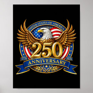Freedom Crest Adler Patriotische Flagge 4. Juli 25 Poster