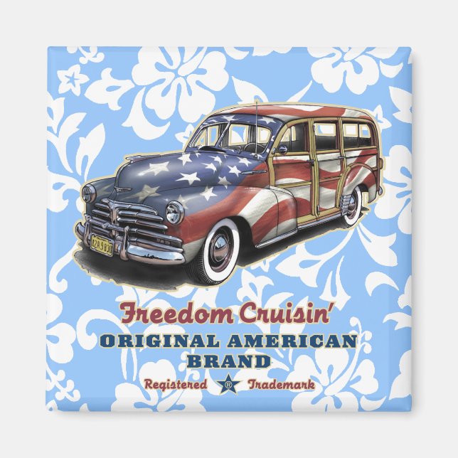 Freedom Cruisin' Hawaiian Patriotic Magnete Magnet (Vorne)