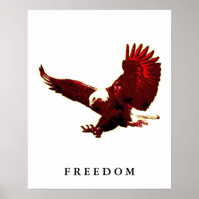 Freedom Eagle Motivation Confiance Art Poster (Devant)