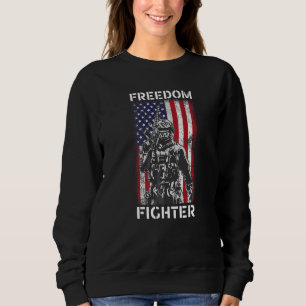 Freedom Fighter American Veteran US Flag Ar 15 Sweatshirt