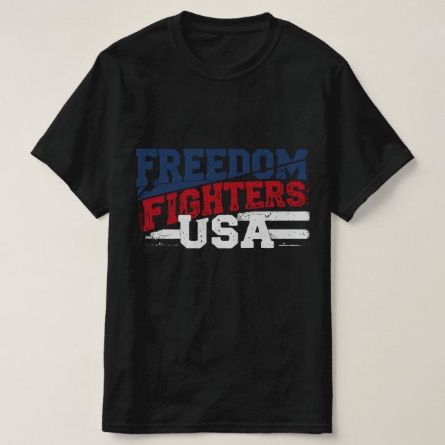 Freedom Fighters USA Patriotic T - Shirt - America (Design vorne)