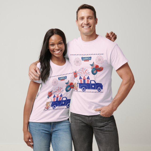 Freedom Firework Träume blassrosa T-Shirt (Unisex)