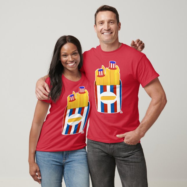 Freedom Fries Fun All American Side Dish Cartoon T-Shirt (Unisex)