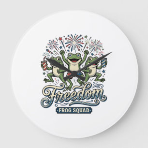 Freedom Frog Squad Vintage Patriotisches Shirt Des Große Wanduhr