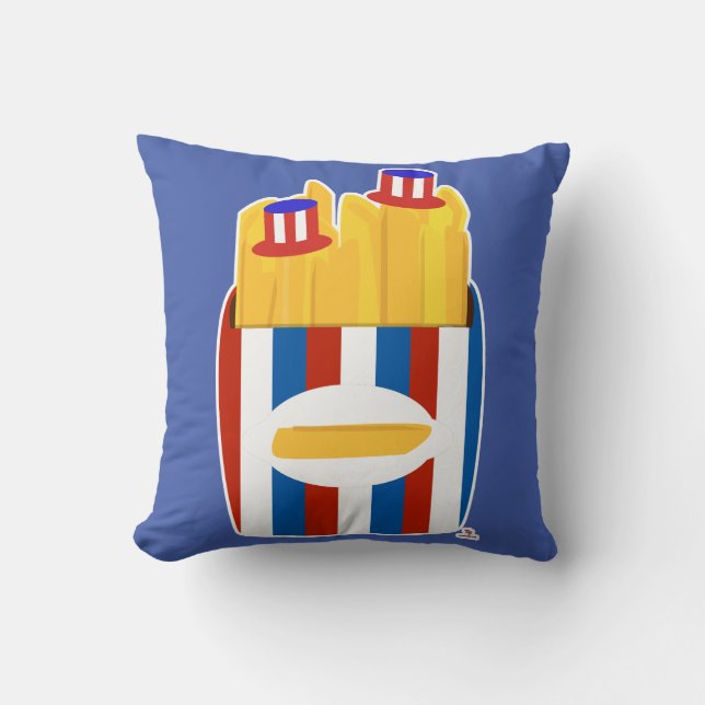 Freedom Fry Funny Art American Fun Cartoon Kissen (Vorderseite)