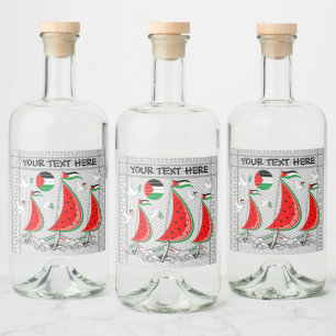Freedom Global Sumud Flotilla Boats to Gaza Alkoholflaschenetikett
