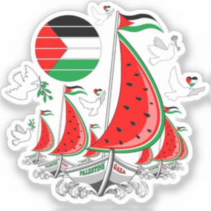 Freedom Global Sumud Flotilla Boats to Gaza Aufkleber