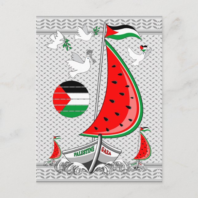 Freedom Global Sumud Flotilla Boats to Gaza Einladungspostkarte (Vorderseite)