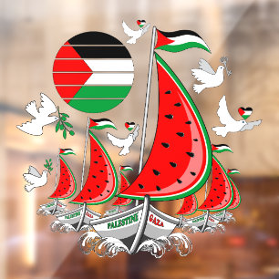 Freedom Global Sumud Flotilla Boats to Gaza Fensteraufkleber
