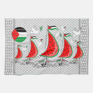 Freedom Global Sumud Flotilla Boats to Gaza Geschirrtuch